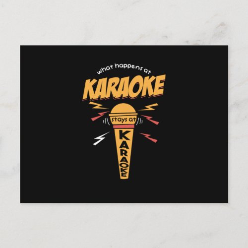 What Happens At Karaoke Stays At Karaoke Mic Gift Postcard