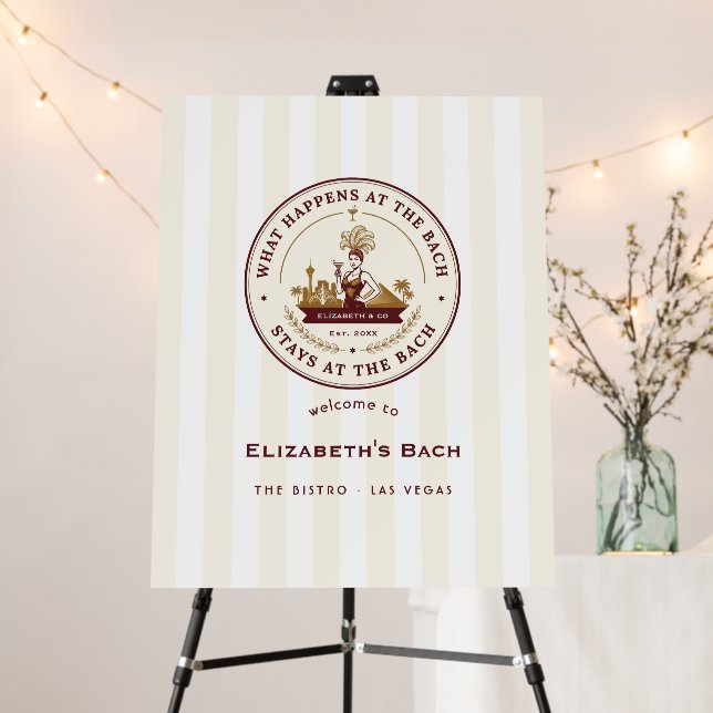 What Happens at Las Vegas Bachelorette Welcome Foam Board (In Situ (Stand))