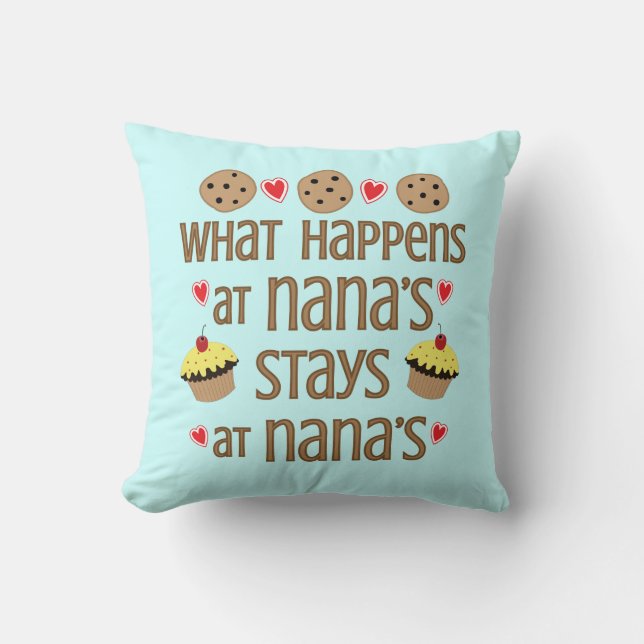 What happens at Nana's Decorative Throw Pillow (Front)