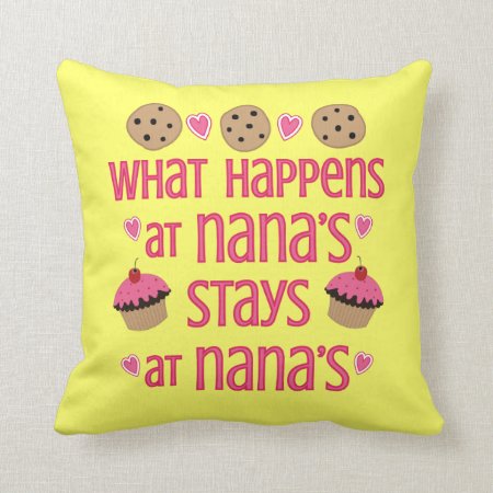 What Happens At Nana's Decorative Throw Pillow