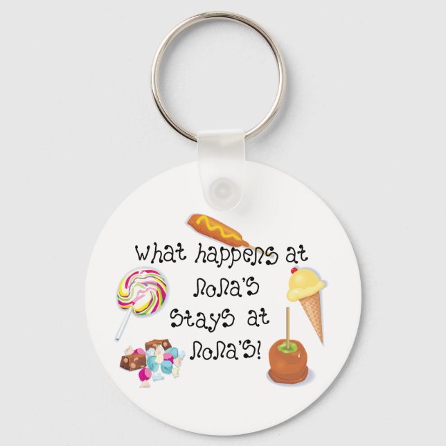 What Happens at Nona&apos;s STAYS at Nona&apos;s! Keychain (Front)