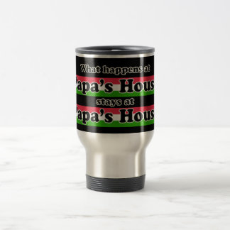 What Happens At Papas House For Dark Colors Travel Mug