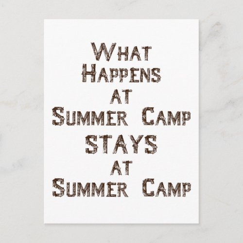 What Happens at Summer Camp Postcard