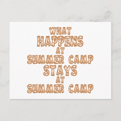 What Happens at Summer Camp Postcard