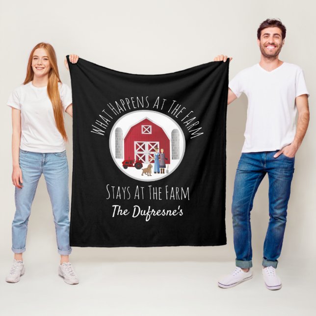 What Happens At The Farm Personalized Fleece Blanket (In Situ)