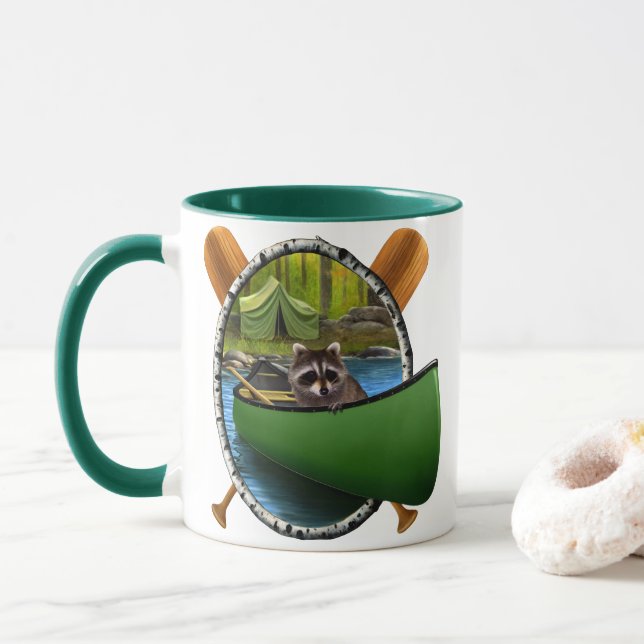 What Happens At the Lake Raccoon Adventure Mug (With Donut)