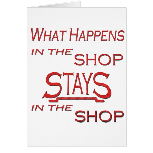 What Happens At The Shop Cards (Front)