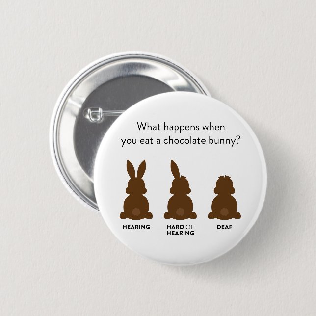 What Happens If You Eat A Chocolate Bunny? Button (Front & Back)