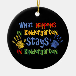 What Happens In Kindergarten Personalized Ornament
