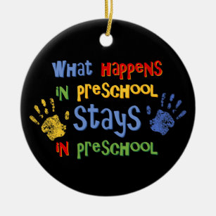 What Happens In Preschool Personalized Ornament
