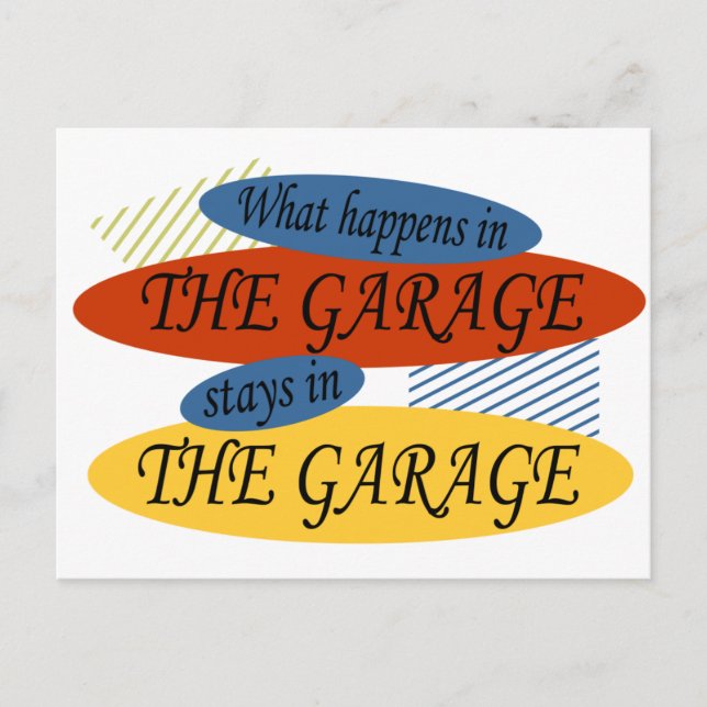 What Happens In The Garage Stays Postcard (Front)