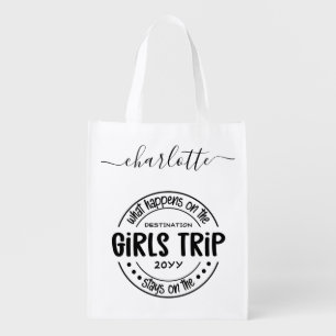 What happens on Girls Trip Custom Girls Weekend Grocery Bag