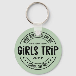 What happens on Girls Trip Custom Girls Weekend Keychain