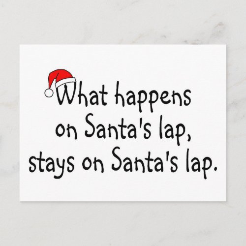 What Happens On Santas Lap Stays On Santas Lap 2 Holiday Postcard