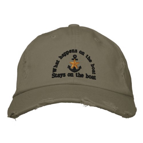 What happens on the boat copper star anchor embroidered baseball cap