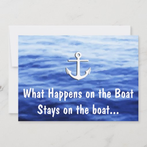 What Happens on the boat Funny boating Invitation Zazzle