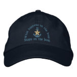 What Happens On The Boat Humor Golden Star Anchor Embroidered Baseball Cap at Zazzle