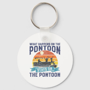 What Happens On The Pontoon Boat Funny Boating Gif Keychain