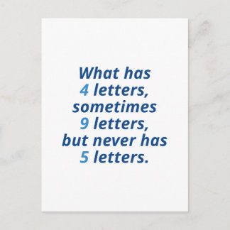 What Has 4 Letters Postcard