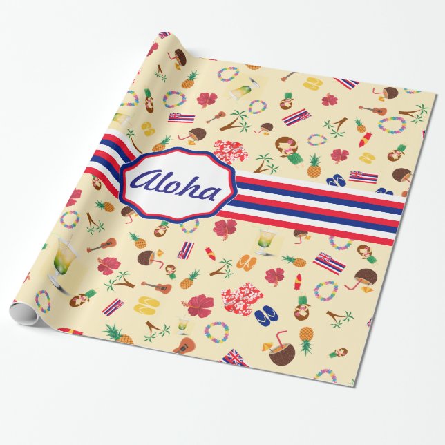 What Hawaii is famous for Wrapping Paper (Unrolled)