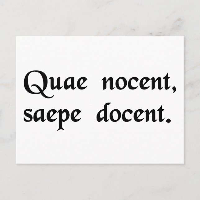 What hurts, often instructs. postcard (Front)