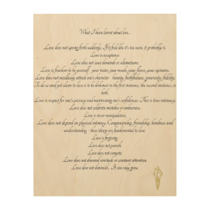 What I have learnt about love... Wooden Wall Art