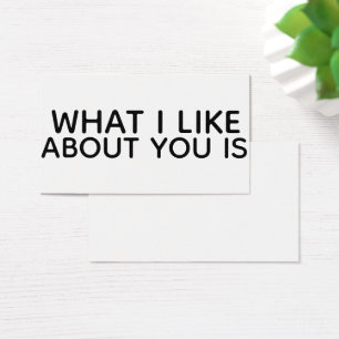 "What I Like About You Is" Gift Tag Enclosure
