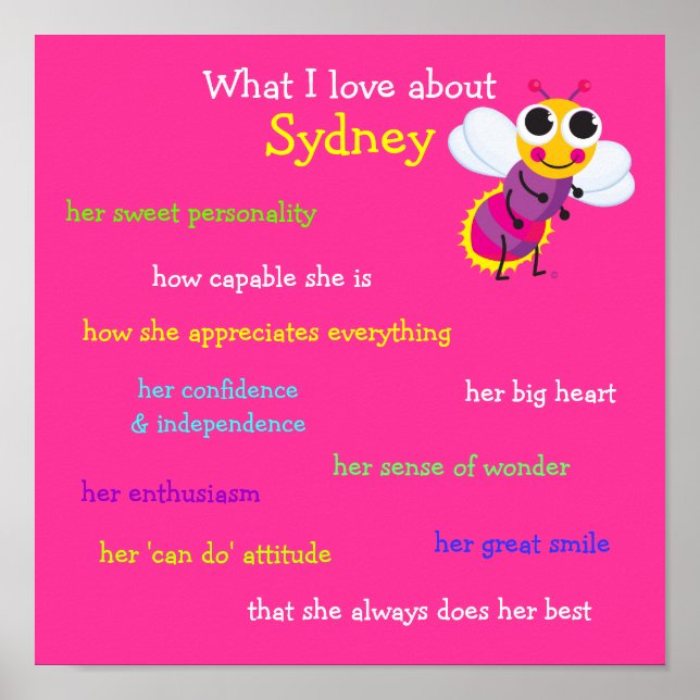 What I love about . . . Poster for Girls (Front)