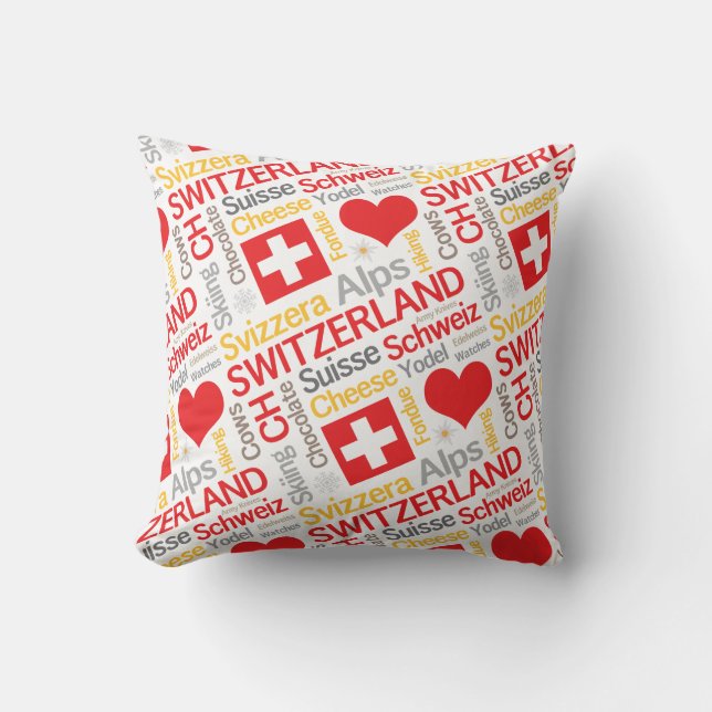 What I Love About Switzerland Throw Pillow (Front)