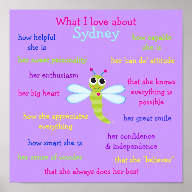What I love about Sydney Personalized Poster (Front)