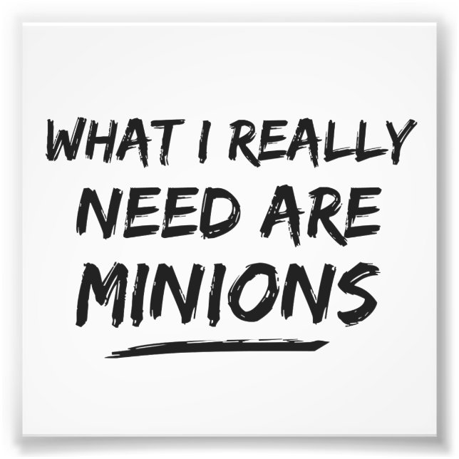 What I Really Need Are Minions Photo Print (Front)