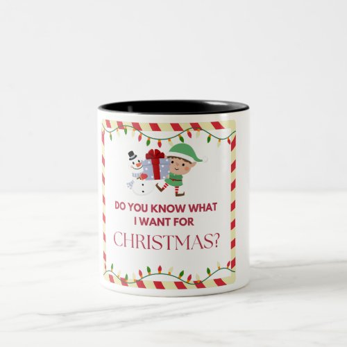 What I Want Seasonal Quote Black interior Mug