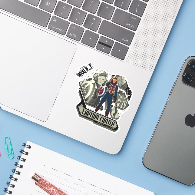What If…? | Captain Carter Super Soldier Sticker (Laptop w/ iPhone)