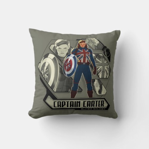 What If  Captain Carter Super Soldier Throw Pillow