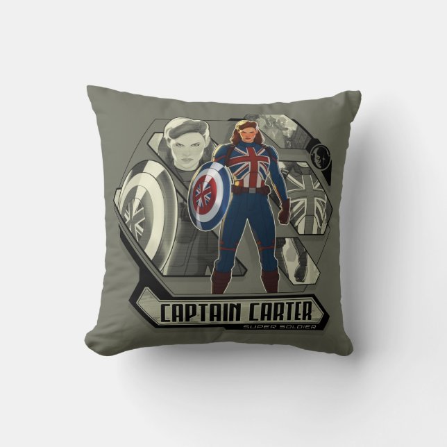 What If…? | Captain Carter Super Soldier Throw Pillow (Front)