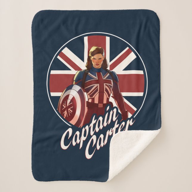 What If…? | Captain Carter Union Jack Sherpa Blanket (Front)