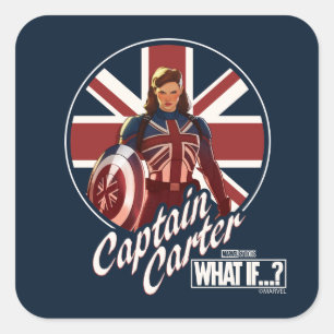 What If…?   Captain Carter Union Jack Square Sticker