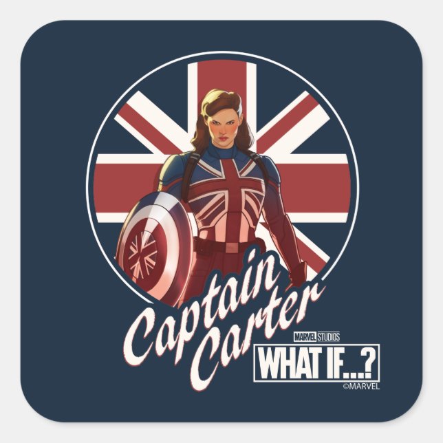 What If…? | Captain Carter Union Jack Square Sticker (Front)