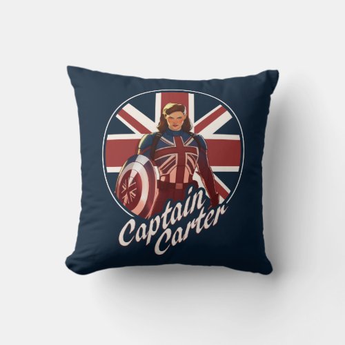 What If  Captain Carter Union Jack Throw Pillow