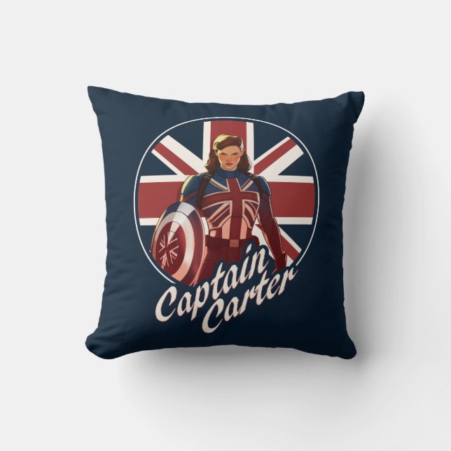 What If…? | Captain Carter Union Jack Throw Pillow (Front)
