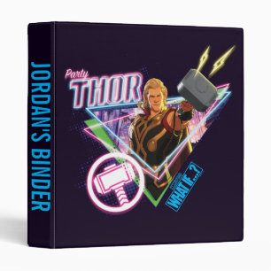 What If…?   Party Thor Neon Graphic 3 Ring Binder