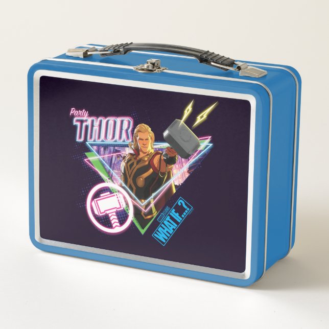 What If…? | Party Thor Neon Graphic Metal Lunch Box (Front)