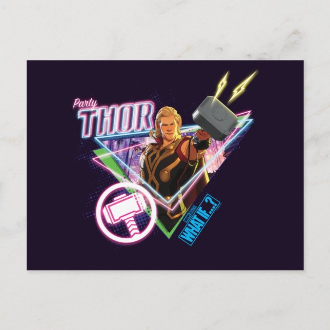 What If…? | Party Thor Neon Graphic Postcard (Front)