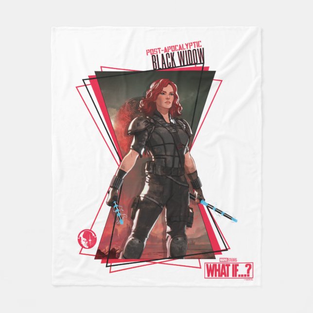 What If…? | Post-Apocalyptic Black Widow Hourglass Fleece Blanket (Front)