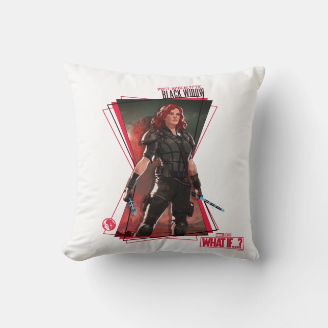 What If…? | Post-Apocalyptic Black Widow Hourglass Throw Pillow (Front)