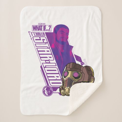 What Ifâ  TChalla Star_Lord Character Graphic Sherpa Blanket