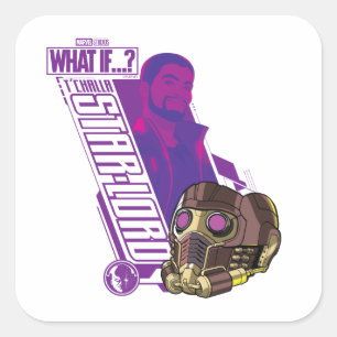 What If…?   T'Challa Star-Lord Character Graphic Square Sticker