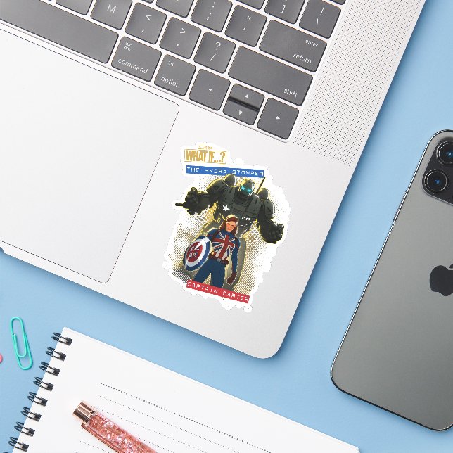 What If…? | The Hydra Stomper & Captain Carter Sticker (Laptop w/ iPhone)
