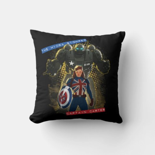 What If  The Hydra Stomper  Captain Carter Throw Pillow