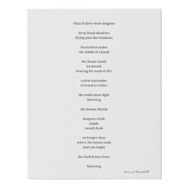 What if There Were Dragons - Poem on Canvas (Front)